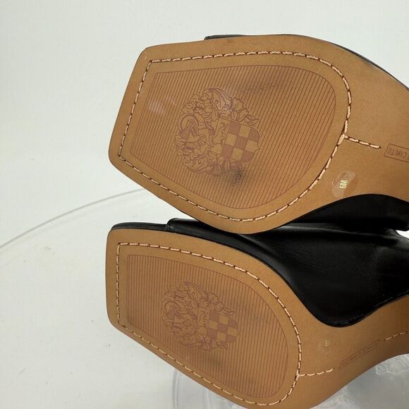 Vince Camuto Avangila Women's Open Toe Leather Heeled Sandal Black Size 6 M - Picture 15 of 15